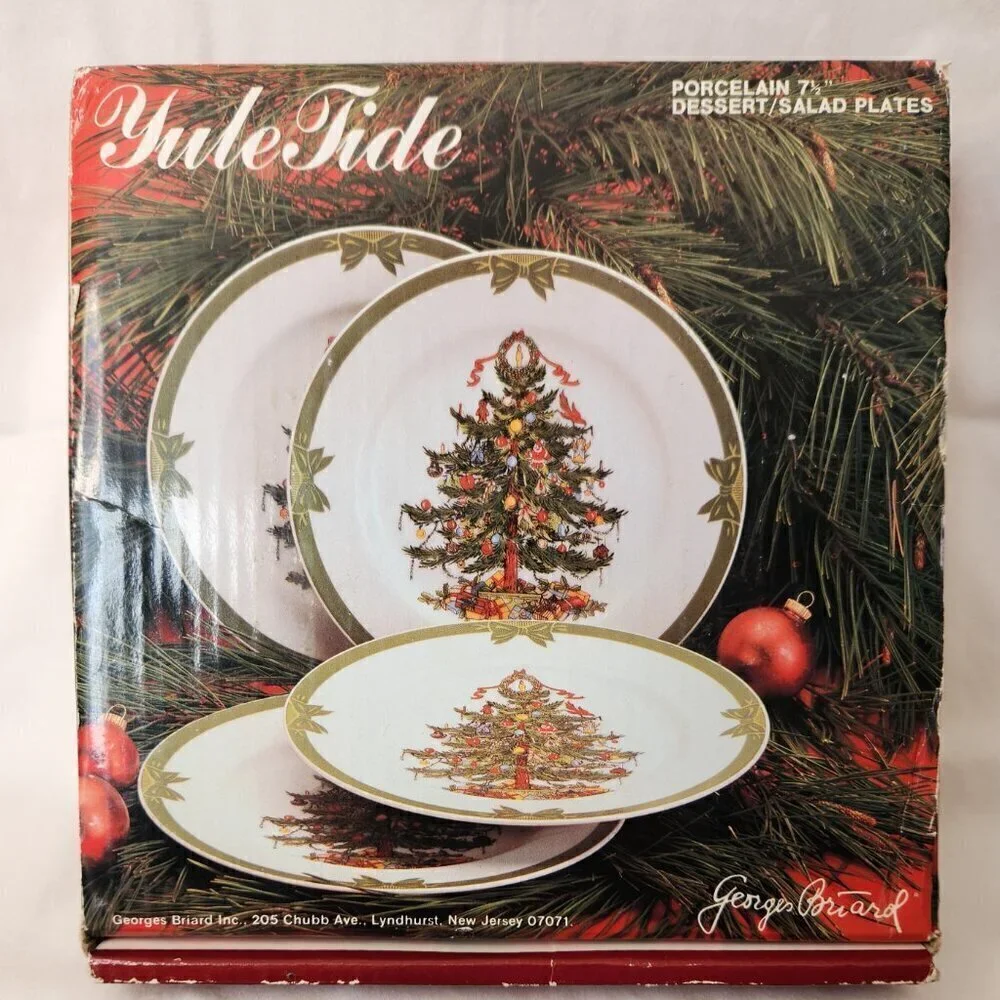 Georges Briard Yule Tide Christmas Tree Salad Desert Plate 7-1/2